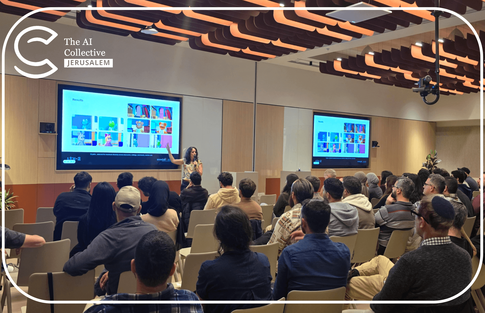 Naomi Ken Korem presenting at the launch event